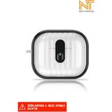 Apple Airpods 4. Nesil Uyumlu Airbagli Kenarları Renkli Şeffaf Dilimli Silikon Kılıf - Siyah