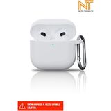 Apple Airpods 4. Nesil Uyumlu Liquid Silikon Tıpalı Kılıf - Beyaz - Gümüş