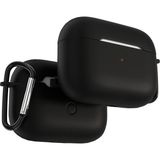 Apple Airpods Pro 2.nesil ile Uyumlu Esnek Silikon Koruyucu Kılıf + Askı Aparatı - AirPods Pro 2. Nesil - Siyah
