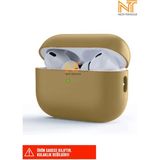 Apple Airpods Pro 2. Nesil Uyumlu Tam Protective Anti-Knock Tek Parça Silikon Kılıf - Açık Kahverengi