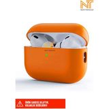 Apple Airpods Pro 2. Nesil Uyumlu Tam Protective Anti-Knock Tek Parça Silikon Kılıf - Turuncu
