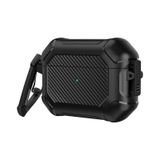 Apple Airpods Pro 3. Nesil İle Uyumlu Kılıf Kilitli Armor Tank Karbon Detaylı Difu Case Siyah