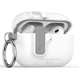 Apple Airpods Pro 3. Nesil ile uyumlu Kılıf Standlı Kilitli TPU Premium Matte Trip Case Beyaz