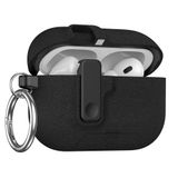 Apple Airpods Pro 3. Nesil ile uyumlu Kılıf Standlı Kilitli TPU Premium Matte Trip Case Siyah