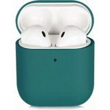 Apple Airpods Uyumlu Kılıf Zore Silk Silikon Koyu Yeşil