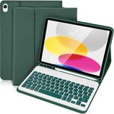 Apple Ipad 10. Nesil 10.9 2022 Uyumlu Bluetooth Klavyeli Kılıfı (Tablet Değildir) - Koyu Yeşil