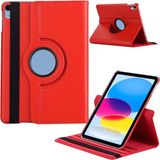 Apple iPad 10. Nesil / iPad A16 Uyumlu 10,9 Inç Döner Standlı Tablet Kılıfı - Kırmızı