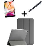 Apple iPad 11.nesil A16 11INÇ/10.NESIL 10.9inç Kılıf Set Pu Deri Smart Tablet Kilifi Ekran Koruyucu + Kalem - iP 11/10.Nesil A16 - Koyu Gri