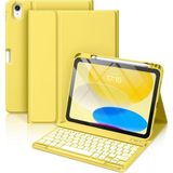 Apple Ipad 11. Nesil A16 2025 / 10. Nesil Uyumlu Tablet Klavyeli Kılıf Kablosuz Bluetooth Özellikli Manyetik Standlı Kapak Q Türkçe Karakterli - İpad 10. Nesil 10.9 2022 - Sarı