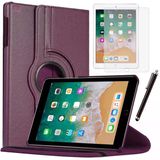 Apple İpad 5 Nesil / 6 Nesil Kılıf Ekran Koruyucu Ve Kalem Set Mor