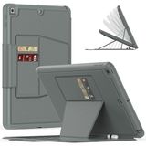 Apple iPad 8. Nesil 10.2 (2020) Kartlıklı Multifonksiyonel Manyetik Standlı Kalemlikli Zırhlı Smart Kılıf A2270 A2428 A2429 A2430 - 8. Nesil (10,2) - Gri