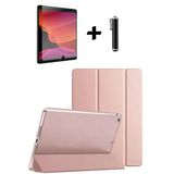 Apple Ipad 8. ve 9. Nesil 10.2 Inç Uyumlu Tablet Kılıfı Ekran Koruyucu Dokunmatik Kalem Seti - Rose Gold