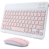 Apple iPad A16 11" Tablet Için Uyumlu Slim Şarjlı Bluetooth Klavye ve Mouse Seti - Pembe