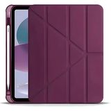 Apple Ipad Air 11 Inch M2 M3 Çip Air 4. /5. /6. Nesil Kılıf Katlanır Kalem Bölmeli Uyku Modlu Kapak - iPad Air 4/5/6 - Bordo