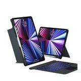 Apple iPad Air 12.9 İnç 2022 (5.Nesil) Uyumlu Fuchsia Mag Touch Bluetooth Klavyeli Standlı Mıknatıslı Tablet Kılıfı