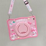 Apple iPad Air 3 / Pro 10.5 Kılıf Cute Dolls Standlı Eğlenceli 3D Karekterli Çocuk Kılıfı A2152 A2123 A2153 A2154 A1701 A1709 A1852 - Beyaz - Pembe - iP Air 3 10.5
