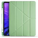 Apple iPad Air 5. Nesil 10.9 Inç Kılıf Kalem Bölmeli Silikon Smart Cover Tablet Kılıfı - Açık Yeşil