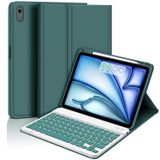 Apple İpad Air 7.Nesil 11inç 2025 M3 Çipli ile Uyumlu Bluetooth Türkçe Q Klavyeli Kılıfı (Koyu yeşil)