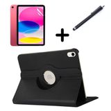 Apple iPad Mini 1 Mini 2 Mini 3 ile uyumlu Kılıf Dönen Tablet Kilifi Ekran Koruyucu+Kalem Siyah