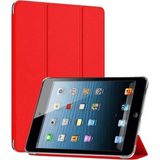 Apple iPad Mini 2 / Mini 3 Smart Cover Stand Arkası Şeffaf Tablet Kılıfı - Kırmızı