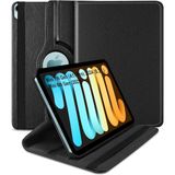 Apple iPad Mini 7 A17 Pro (A2993-A2995) Uyumlu Dönebilen Pu Deri Standlı Tablet Kılıfı - Siyah