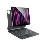 Apple iPad Pro 11 Inç 2. Nesil (2020) LED Aydınlatmalı Touchpadli Manyetik Kapaklı Bluetoothlu Premium Türkçe Q Klavyeli Kılıf - Siyah