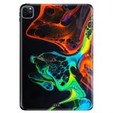 Apple iPad Pro 12.9" 4. Nesil ile Uyumlu Desenli Silikon Kılıf, UV Baskılı, Boyaların Dansı, Çok Renkli avonm-v-cvr458379