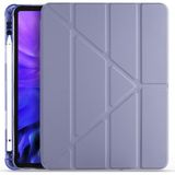 Apple iPad Pro 12.9 4. Nesil Kılıf Kalem Bölmeli Smart Standlı Tablet Kılıfı Mor - Lavanta Grisi