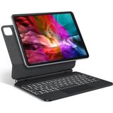 Apple Ipad Pro 12.9 5. Nesil 6. Nesil Klavye Magic Keyboard Touchpad Q Akıllı Klavyeli Kılıf -Işıklı - Siyah - İpad Pro 12.9''