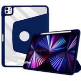 Apple iPad Pro 12.9 6. 5. Nesil ile uyumlu Kılıf Termik Kalem Bölmeli Dönebilen Standlı Case Smart A2436-37-61-62 A2764-66 A2378-79 Lacivert