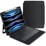 Apple iPad Pro 13 2025 M5 Border Keyboard Bluetooh Bağlantılı Standlı Klavyeli Tablet Kılıfı - Siyah