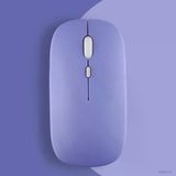 Apple İpad Şarj Edilebilir Sessiz Mouse Bluetooth + 2.4Hz Wifi Kablosuz Mouse Fare Lavanta