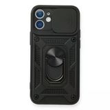 Apple İphone 11 Kılıf Pars Lens Yüzüklü Silikon - Siyah