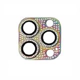 Apple iPhone 11 Pro Max Full ile uyumlu Taşlı Kamera Lens Koruyucu Çerçeveli Koruyucu CL-08 Colorful