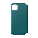 Apple iPhone 11 Pro Max için Deri Folyo Kılıf - Tavus Kuşu