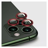Apple iPhone 11 Pro Max Kamera Koruyucu Lens Mercek Metal Çerçeveli 3lü Set Kırmızı Red