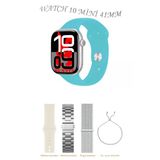 Apple İphone 11 Pro Max Uyumlu Turkuaz Akıllı Saat Watch 10 Mini Kordon Hediyeli Amoled Ekran 41Mm