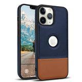 Apple iPhone 11 Pro Max Zebana Business Deri Kılıf Lacivert + Kahverengi