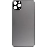 Apple İphone 11 Pro Uyumlu, Logolu, Arka Pil Batarya Kapağı - Lazer Kesim - Lens Hariç Logolu, Lens Hariç Koyu Gri