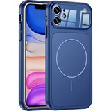 Apple iPhone 11 Uyumlu Kılıf Zebana Titanmag Kılıf (Iphone 17 Pro Max Görünümlü) Mavi