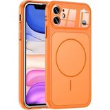 Apple iPhone 11 Uyumlu Kılıf Zebana Titanmag Kılıf (Iphone 17 Pro Max Görünümlü) Turuncu