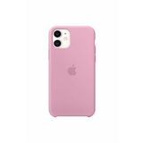 Apple iPhone 11 Uyumlu Logolu Içi Kadife Altı Açık Lansman Light Pink Silikon Kılıf