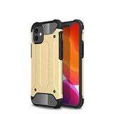 Apple iPhone 12 ile Uyumlu Kılıf Çİft Katman Koruyucu Crash Military Tank Kılıf - Gold