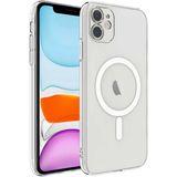 Apple iPhone 12 Kılıf Kamera Korumalı Magsafe Sert Mika Pc Porto Kapak-Şeffaf + Tam Kaplayan Anti Statik Esd Cam Ekran Koruyucu - İphone 12