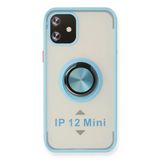 Apple İphone 12 Mini Kılıf Montreal Yüzüklü Silikon Kapak - Buz Mavi