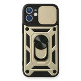 Apple İphone 12 Mini Kılıf Pars Lens Yüzüklü Silikon - Gold