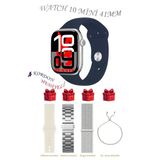 Apple İphone 12 Mini Uyumlu Lacivert Akıllı Saat Watch 10 Mini Kordon Hediyeli Amoled Ekran 41Mm