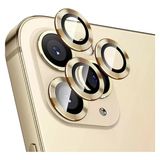 Apple iPhone 12 Pro Kamera Koruyucu Lens Mercek Metal Çerçeveli 3lü Set Gold Altın
