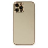 Apple İphone 12 Pro Kılıf Coco Deri Silikon Kapak - Gold