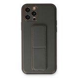 Apple İphone 12 Pro Kılıf Coco Deri Standlı Kapak - Füme